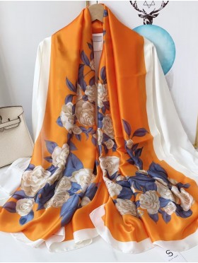 Premium Silk Feeling Spring Print Scarf